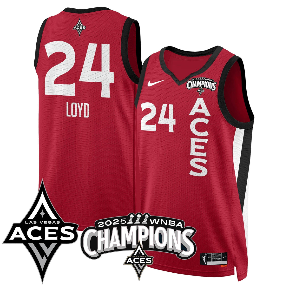 Las Vegas Aces 2025 WNBA Championship Jersey - Stitched