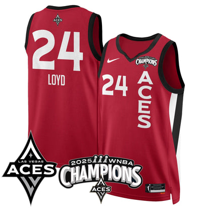 Las Vegas Aces 2025 WNBA Championship Jersey - Stitched