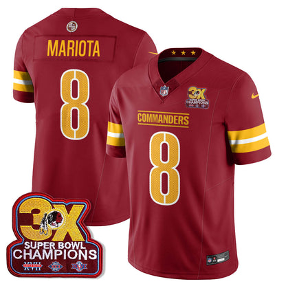 WAS 3-Time Champions Patch Vapor Limited Jersey - Stitched