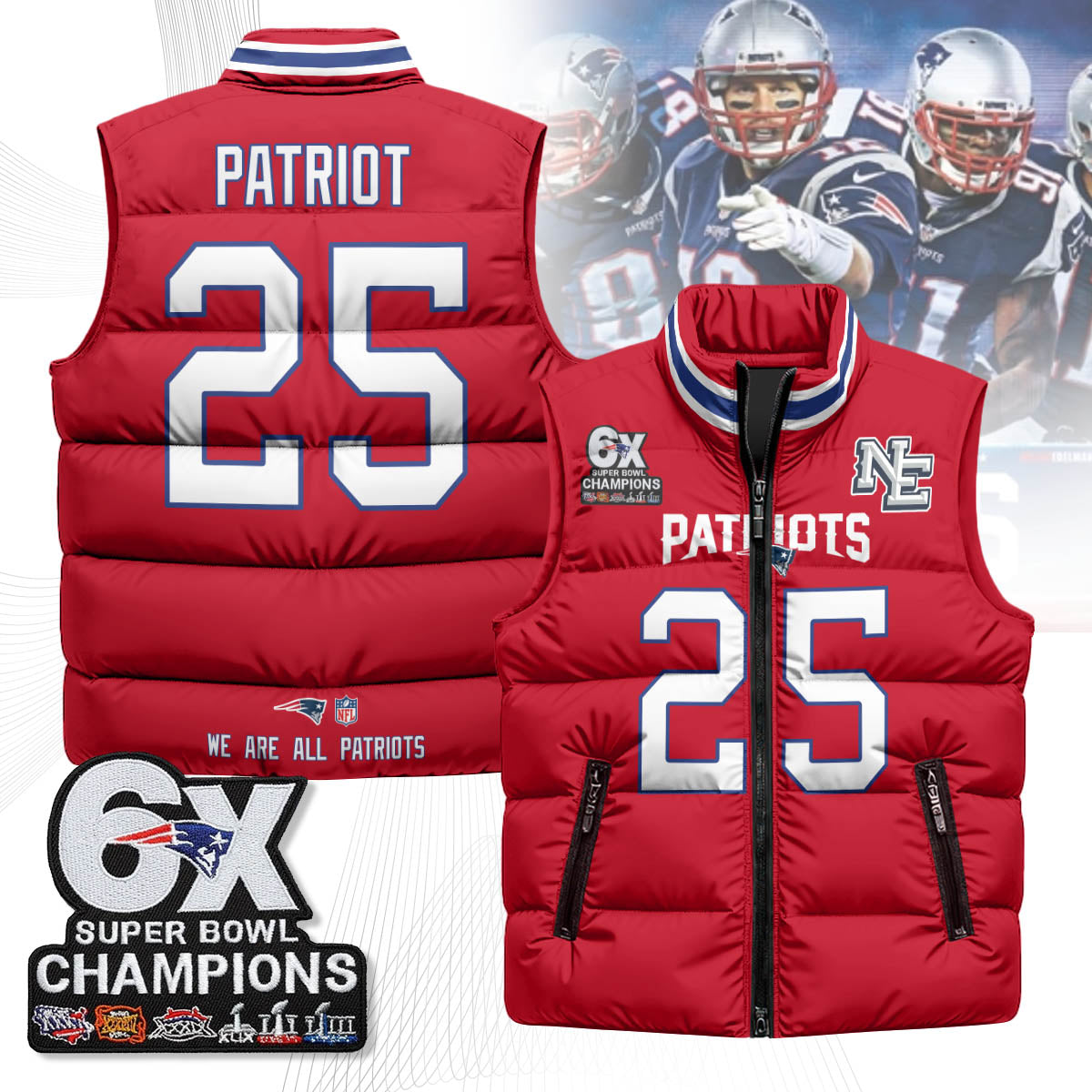 NE 6-Time Champions Unisex Puffer Vest