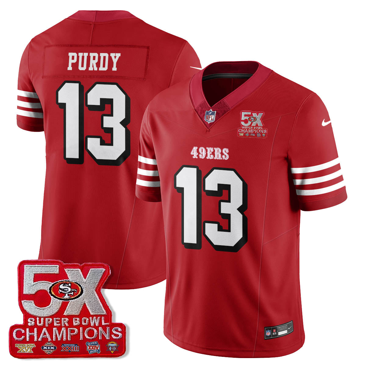 SF 5-Time Champions Patch Vapor Limited Jersey - Stitched