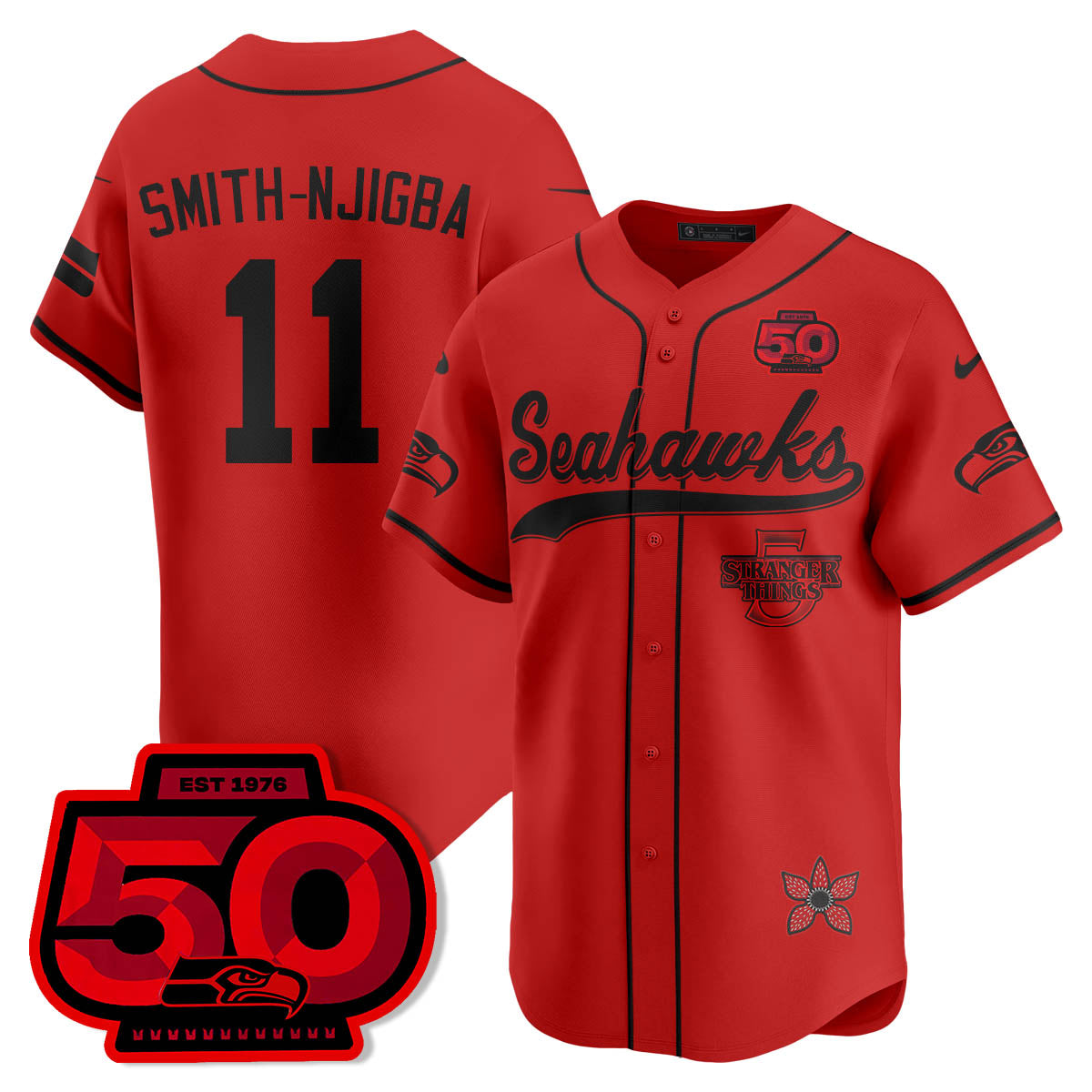 SEA Stranger Things Vapor Limited Baseball Jersey - Stitched