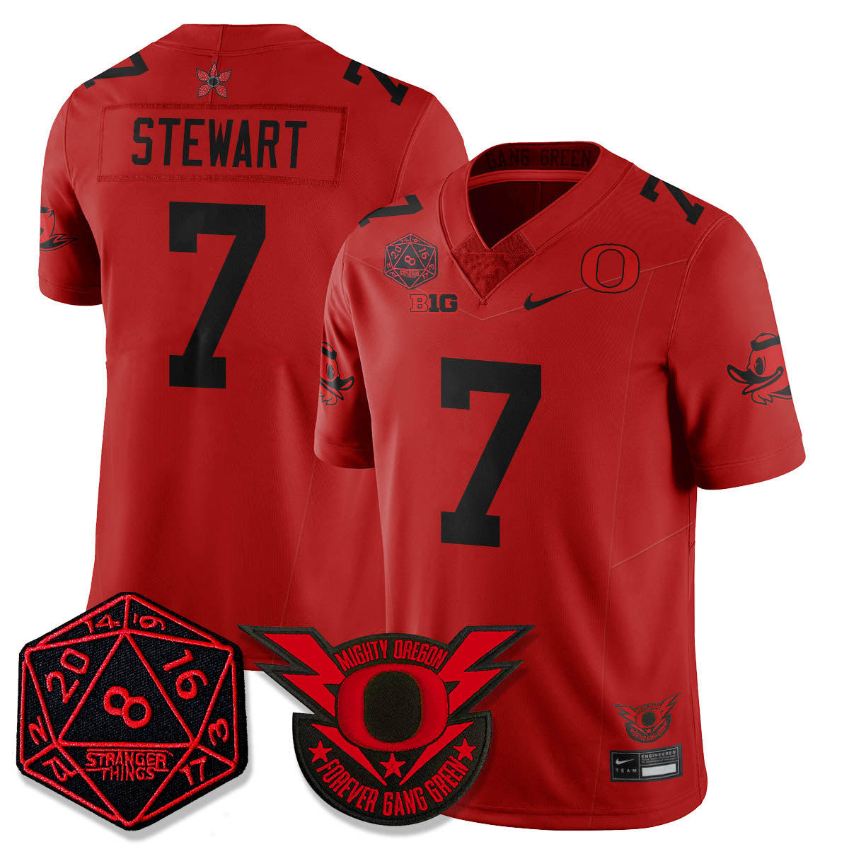 Oregon Ducks Stranger Things Vapor Limited Jersey - All Stitched