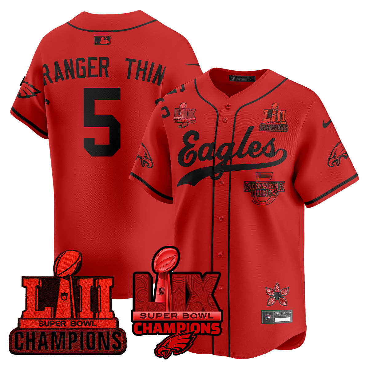 PHI Stranger Things Vapor Limited Baseball Jersey - Stitched
