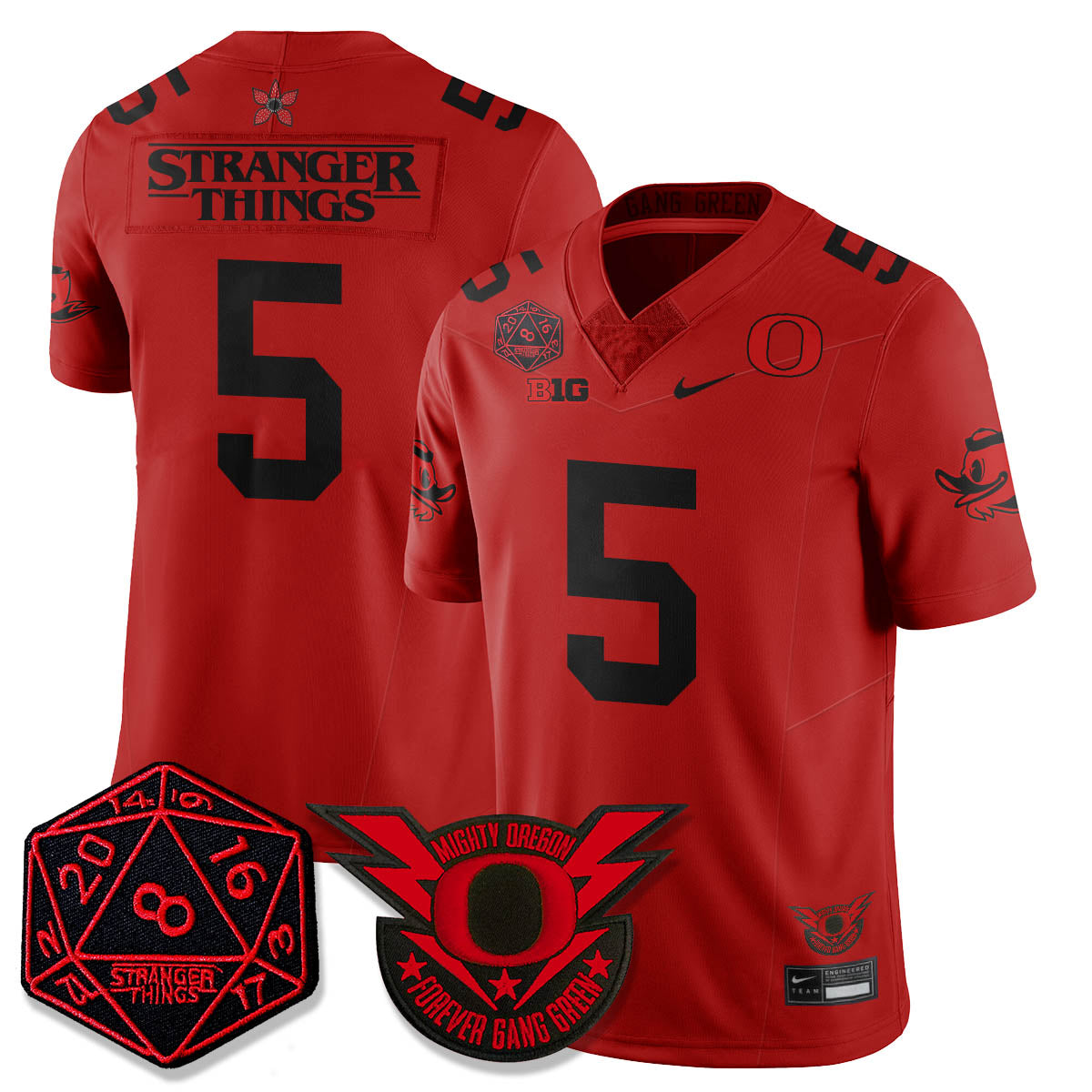 Oregon Ducks Stranger Things Vapor Limited Jersey - All Stitched