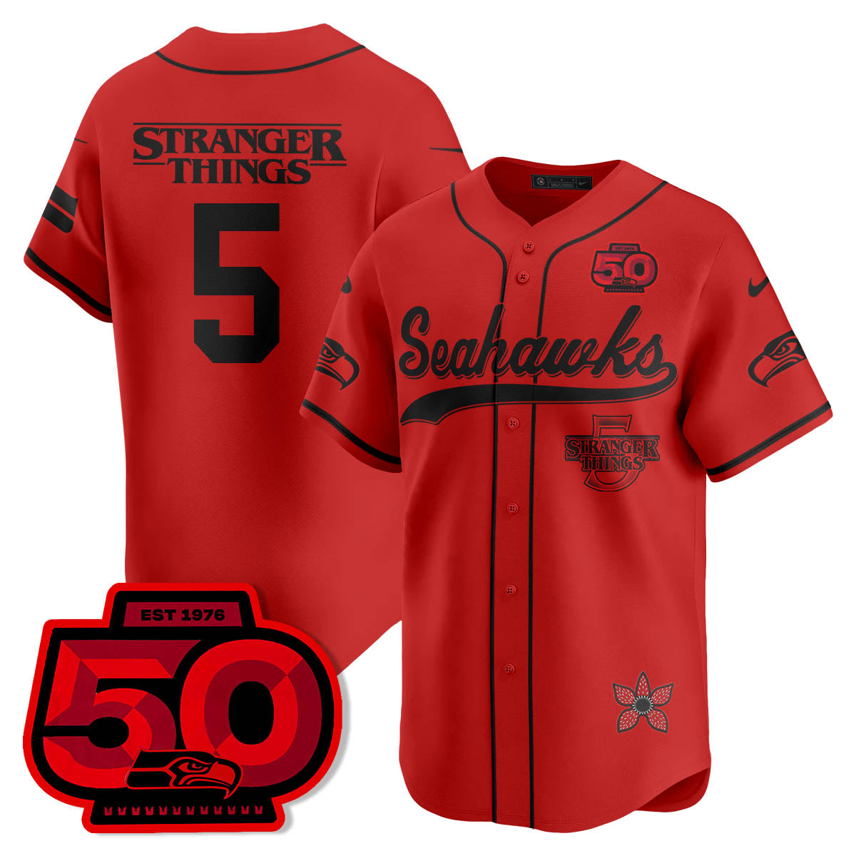 SEA Stranger Things Vapor Limited Baseball Jersey - Stitched