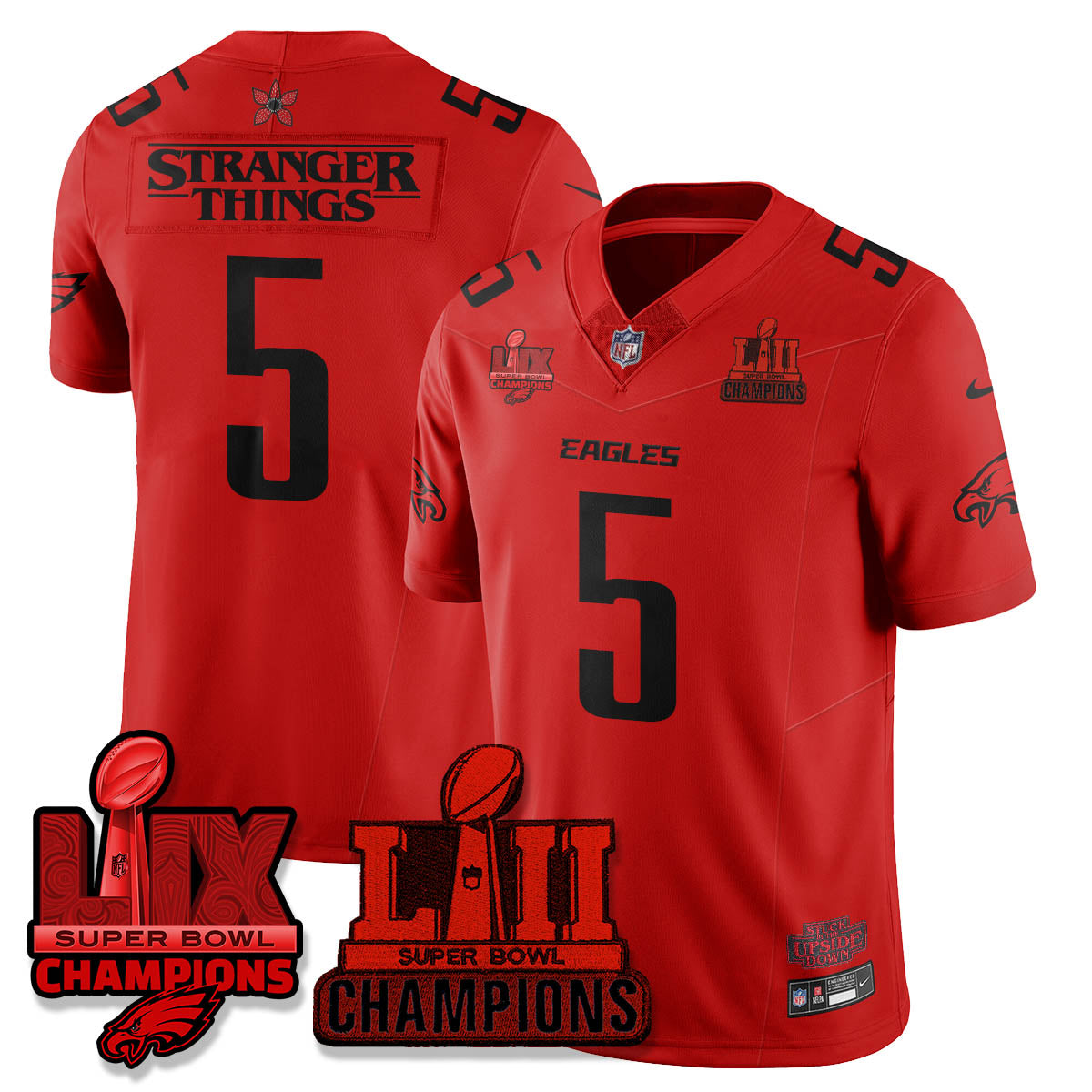 Philadelphia Eagles Stranger Things Vapor Limited Jersey - All Stitched