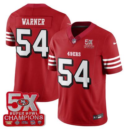 SF 5-Time Champions Patch Vapor Limited Jersey - Stitched