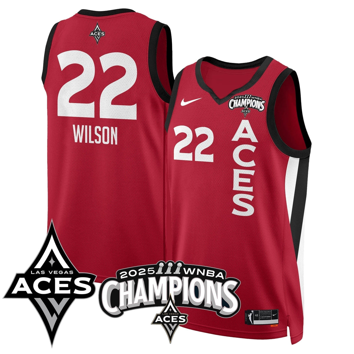 Las Vegas Aces 2025 WNBA Championship Jersey - Stitched