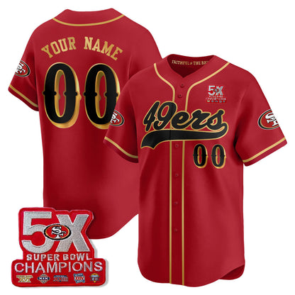 SF 5-Time Champions Patch Vapor Baseball Jersey - Stitched