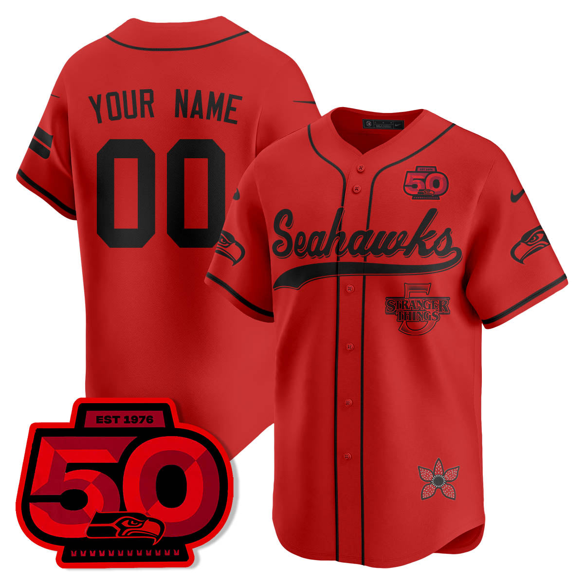 SEA Stranger Things Vapor Limited Baseball Custom Jersey - Stitched