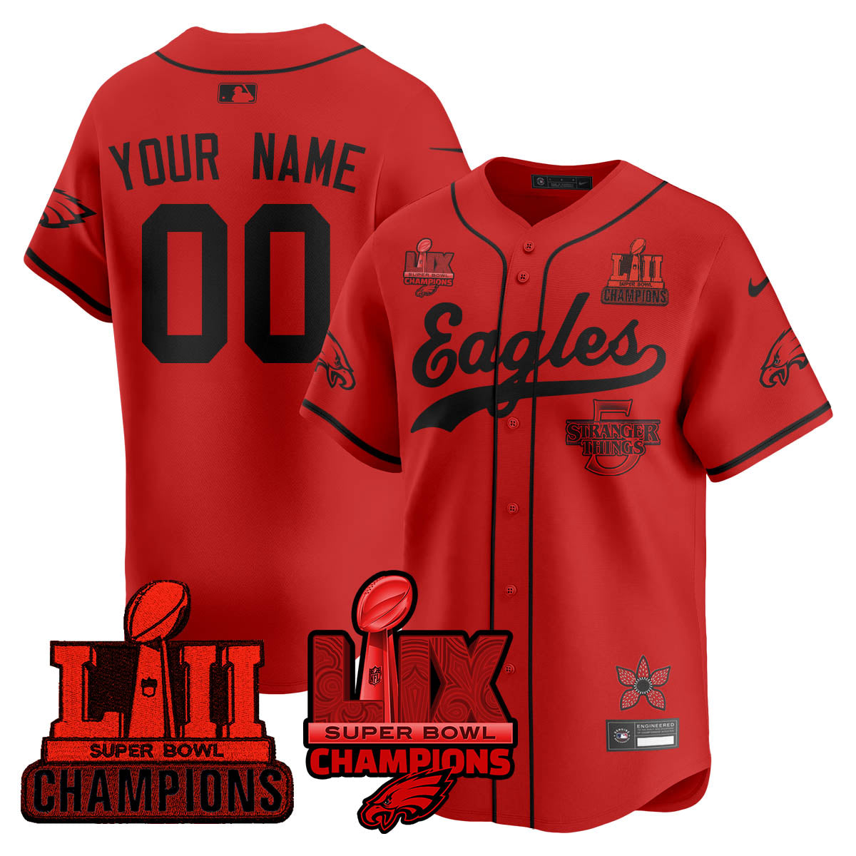 PHI Stranger Things Vapor Limited Baseball Custom Jersey - Stitched