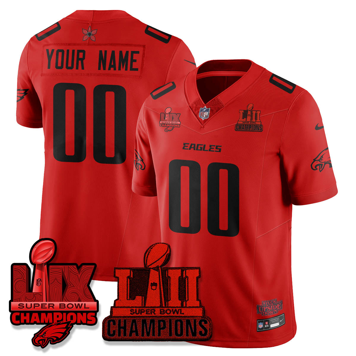 Philadelphia Eagles Stranger Things Vapor Limited Jersey - All Stitched