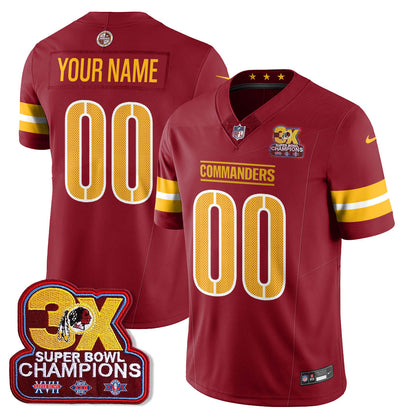 WAS 3-Time Champions Patch Vapor Limited Jersey - Stitched