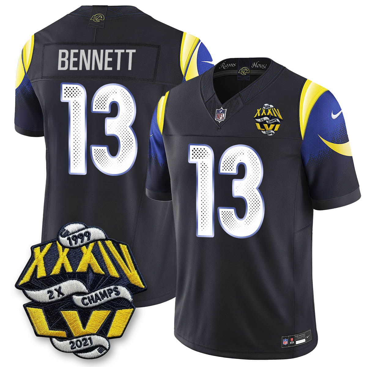 LAR 2-Time Champions Patch Vapor Limited Jersey - Stitched