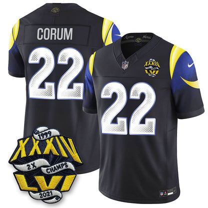 LAR 2-Time Champions Patch Vapor Limited Jersey - Stitched