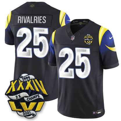LAR 2-Time Champions Patch Vapor Limited Jersey - Stitched
