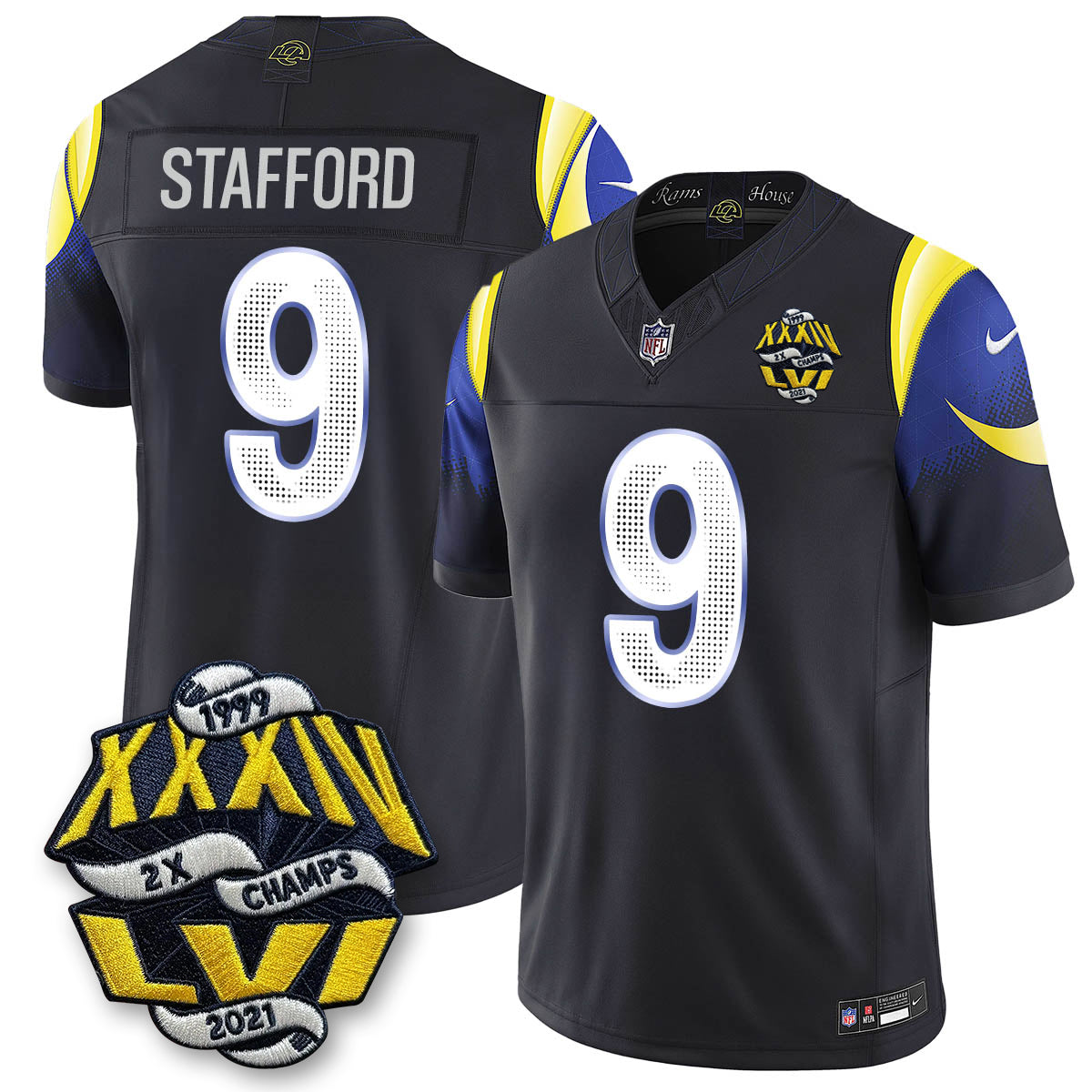 LAR 2-Time Champions Patch Vapor Limited Jersey - Stitched