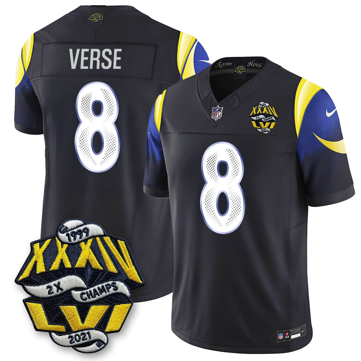 LAR 2-Time Champions Patch Vapor Limited Jersey - Stitched
