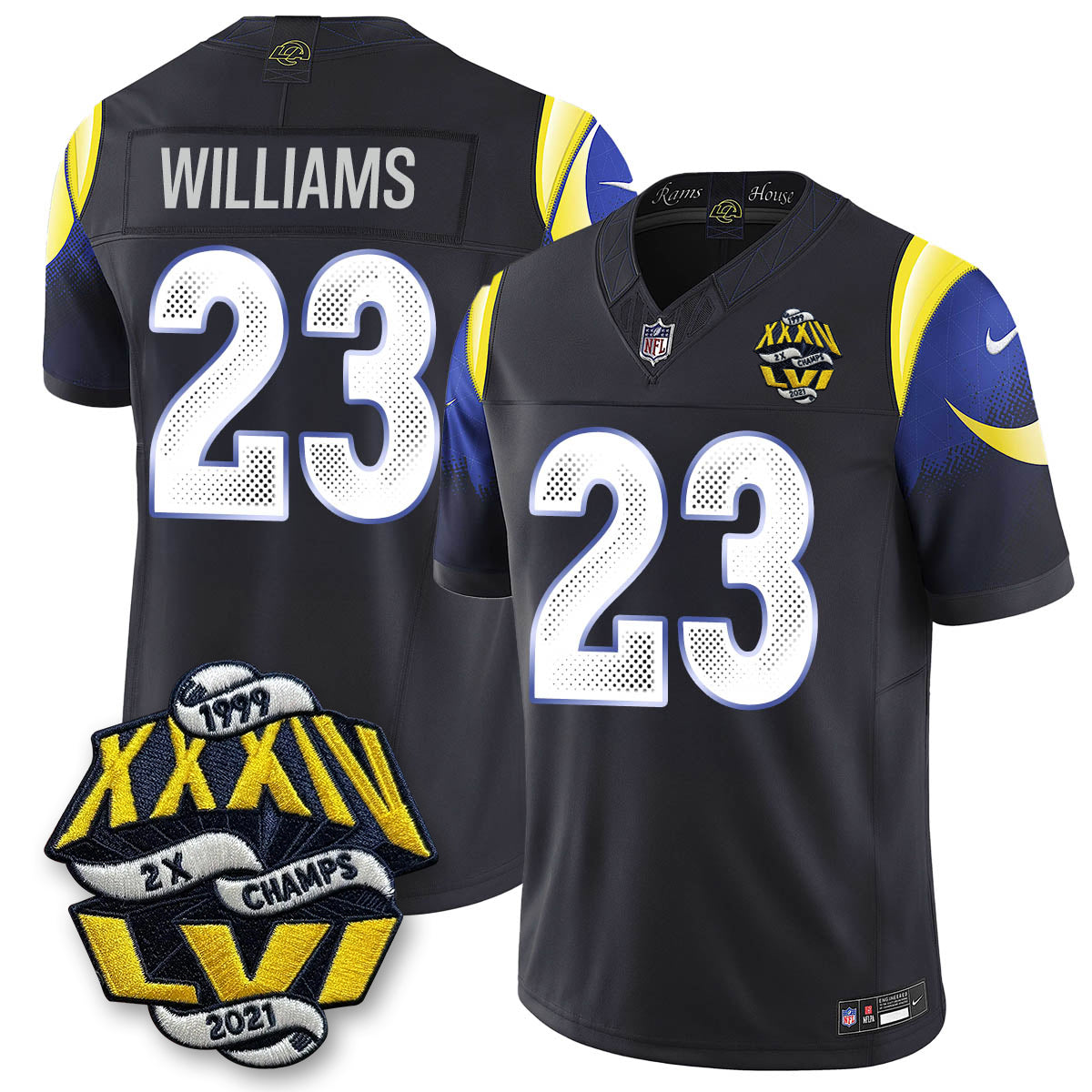 LAR 2-Time Champions Patch Vapor Limited Jersey - Stitched