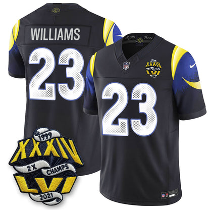 LAR 2-Time Champions Patch Vapor Limited Jersey - Stitched