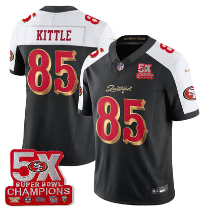 SF 5-Time Champions Patch Vapor Limited Jersey - Stitched