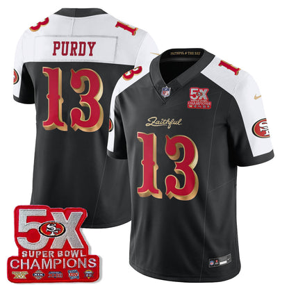 SF 5-Time Champions Patch Vapor Limited Jersey - Stitched