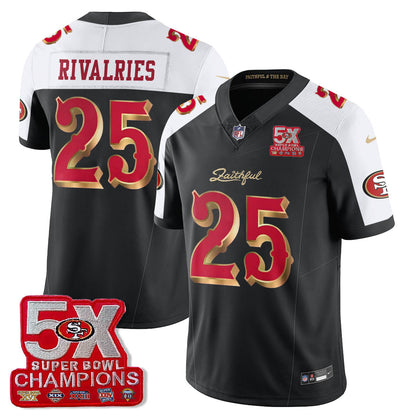 SF 5-Time Champions Patch Vapor Limited Jersey - Stitched