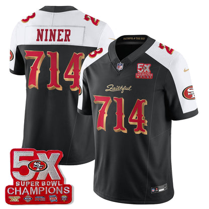 SF 5-Time Champions Patch Vapor Limited Jersey - Stitched