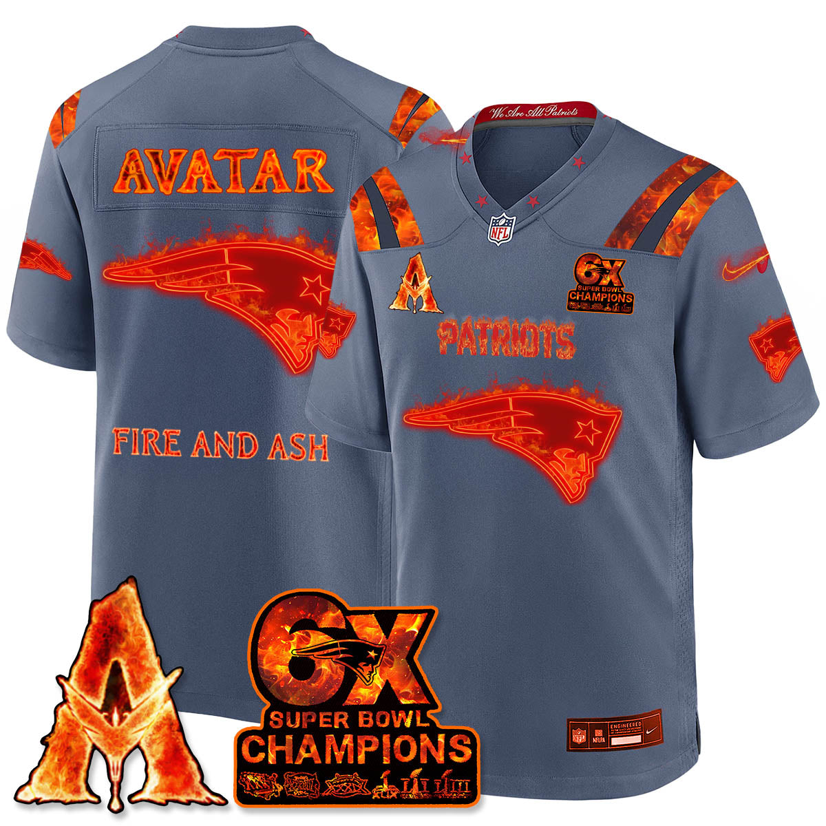 NE x Avatar 3 Fire and Ash Jersey - Stitched