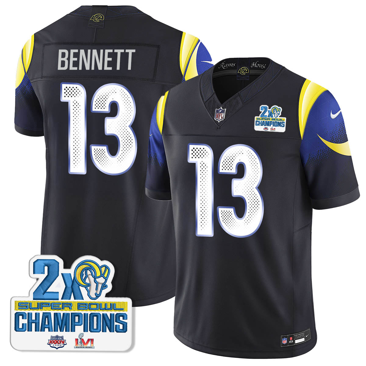 LAR 2-Time Champions Patch Vapor Limited Jersey - Stitched 1
