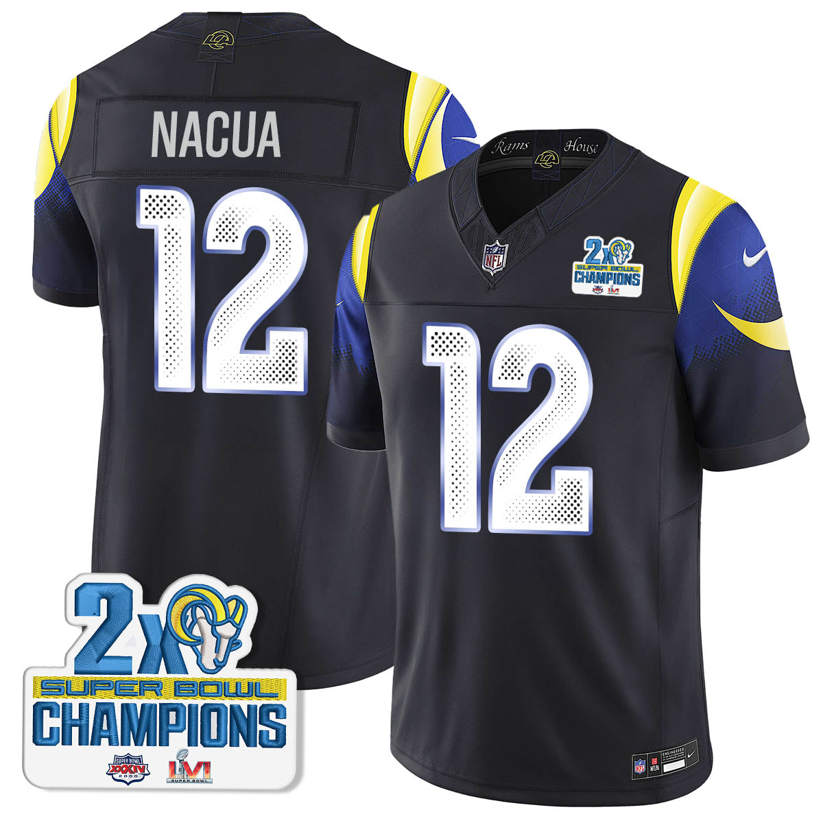 LAR 2-Time Champions Patch Vapor Limited Jersey - Stitched 1