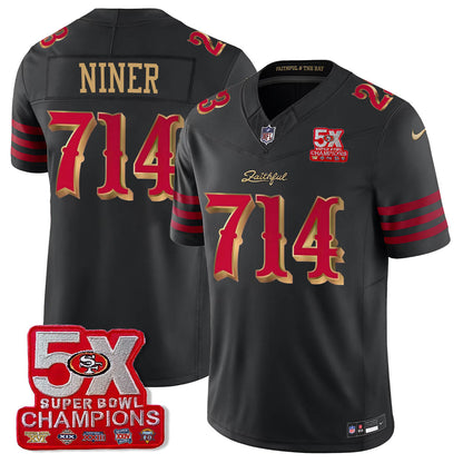 SF 5-Time Champions Patch Vapor Limited Jersey - Stitched