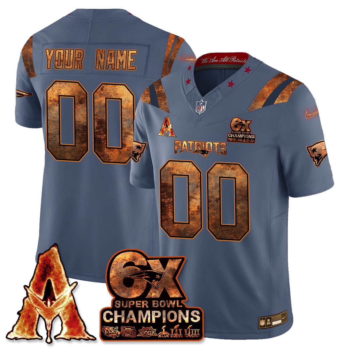 NE x Avatar 3 Fire and Ash Custom Jersey V2 - Stitched