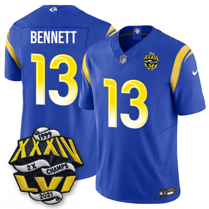 LAR 2-Time Champions Patch Vapor Limited Jersey - Stitched