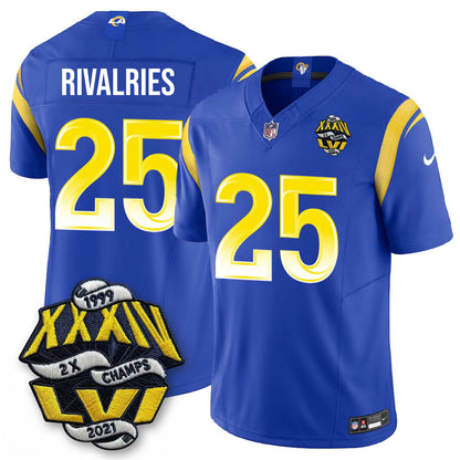 LAR 2-Time Champions Patch Vapor Limited Jersey - Stitched