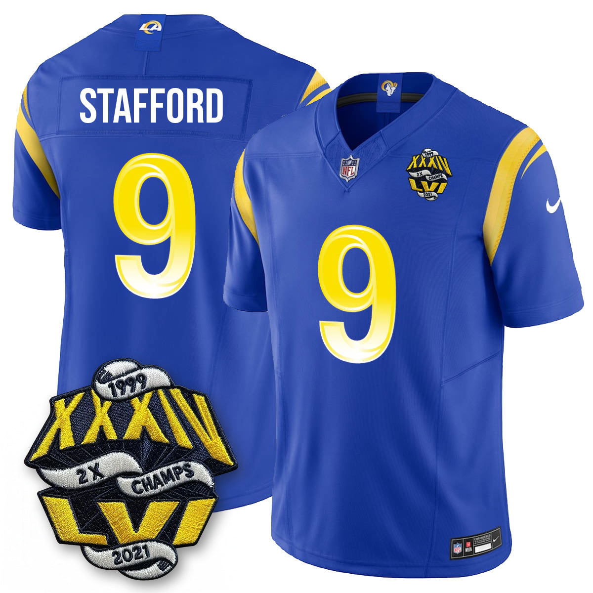 LAR 2-Time Champions Patch Vapor Limited Jersey - Stitched