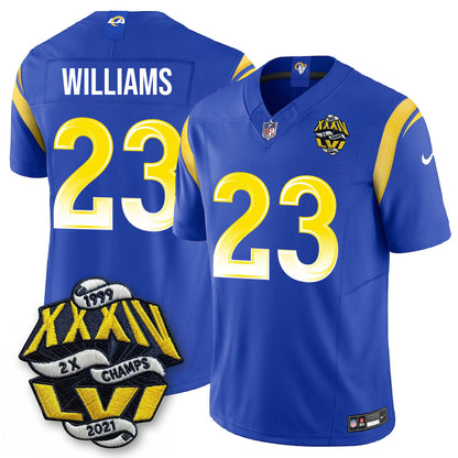 LAR 2-Time Champions Patch Vapor Limited Jersey - Stitched