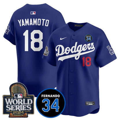 Dodgers Fernando Valenzuela Memorial Jersey - Stitched