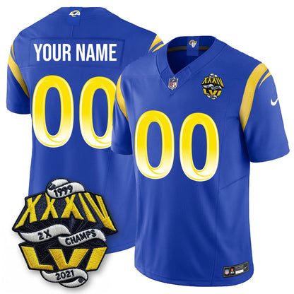 LAR 2-Time Champions Patch Vapor Limited Jersey - Stitched