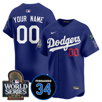 Dodgers Fernando Valenzuela Memorial Custom Jersey - Stitched