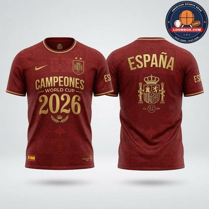 Spain WC 2026 Champions Version Soccer Jersey V2- Printed