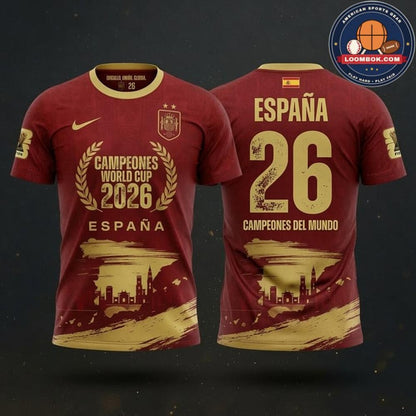 Spain WC 2026 Champions Version Soccer Jersey V2- Printed