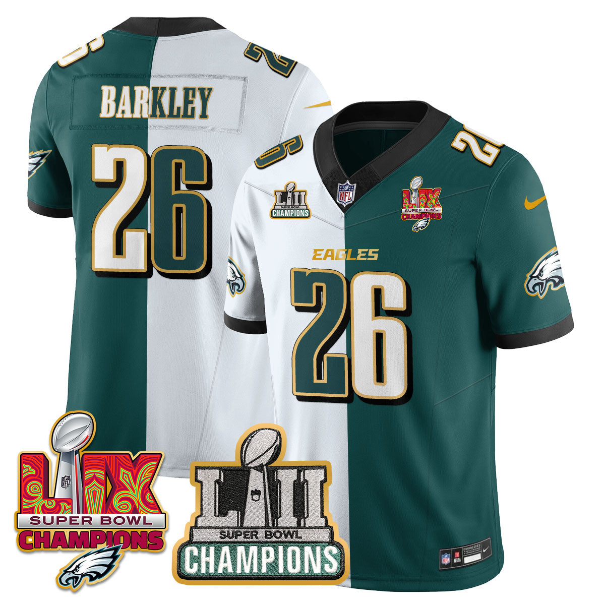 PHI LII-LIX Super Bowl Champions Vapor Limited Gold Jersey - Stitched