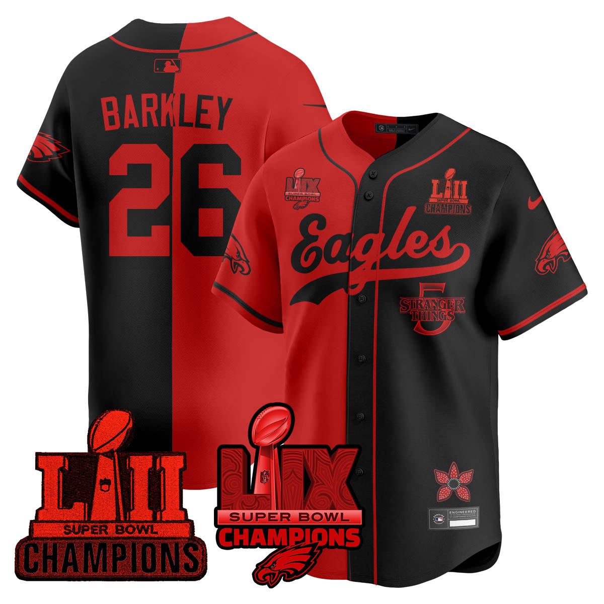 PHI Stranger Things Vapor Limited Baseball Jersey - Stitched