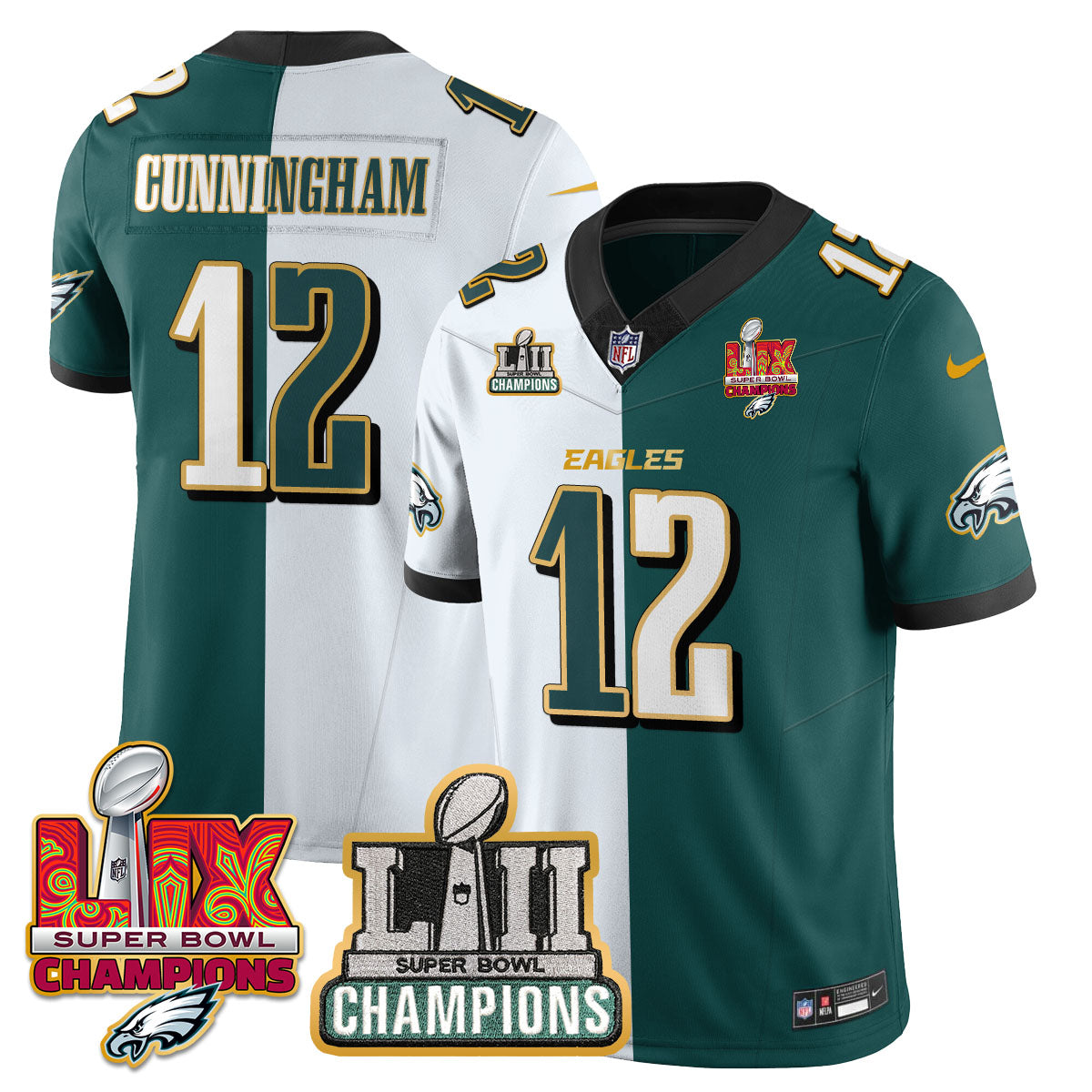 PHI LII-LIX Super Bowl Champions Vapor Limited Gold Jersey - Stitched