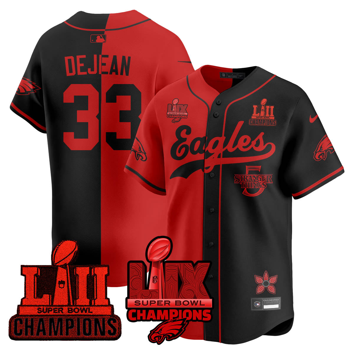 PHI Stranger Things Vapor Limited Baseball Jersey - Stitched