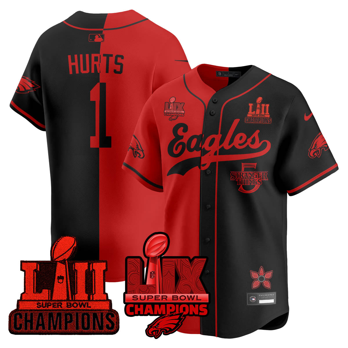 PHI Stranger Things Vapor Limited Baseball Jersey - Stitched