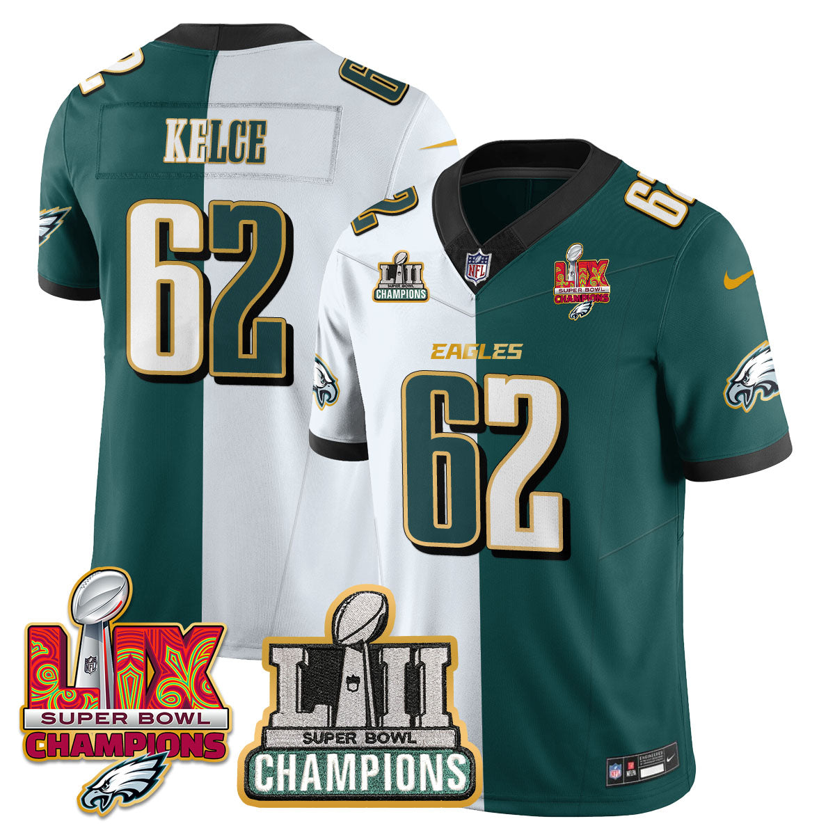 PHI LII-LIX Super Bowl Champions Vapor Limited Gold Jersey - Stitched