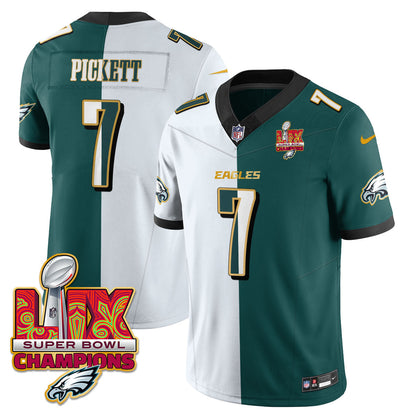 PHI Super Bowl LIX Champions Gold Trim Vapor Limited Jersey - Stitched